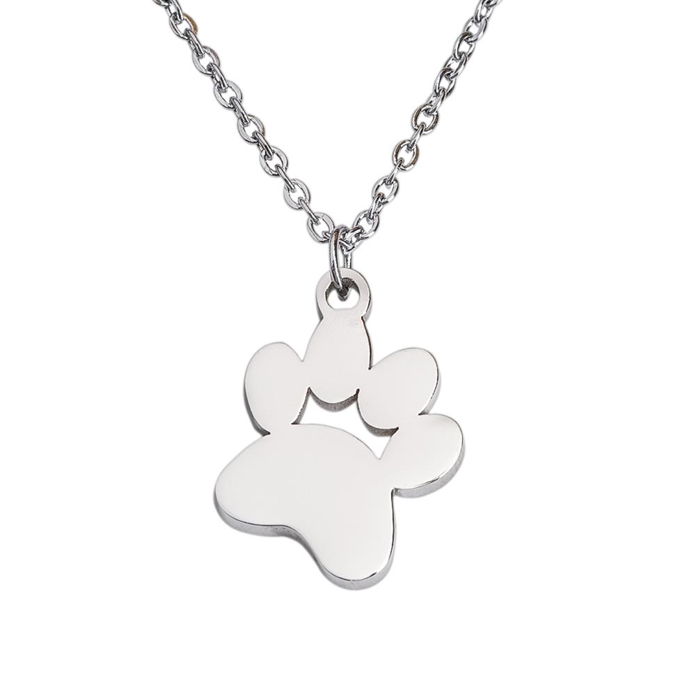 Collar para Mujer con Dije de Huella de Perro Luckyly, Modelo Canny Plata