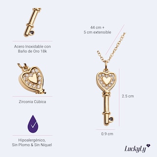 Foto 5 | Collar con Dije Luckyly Dorado para Mujer