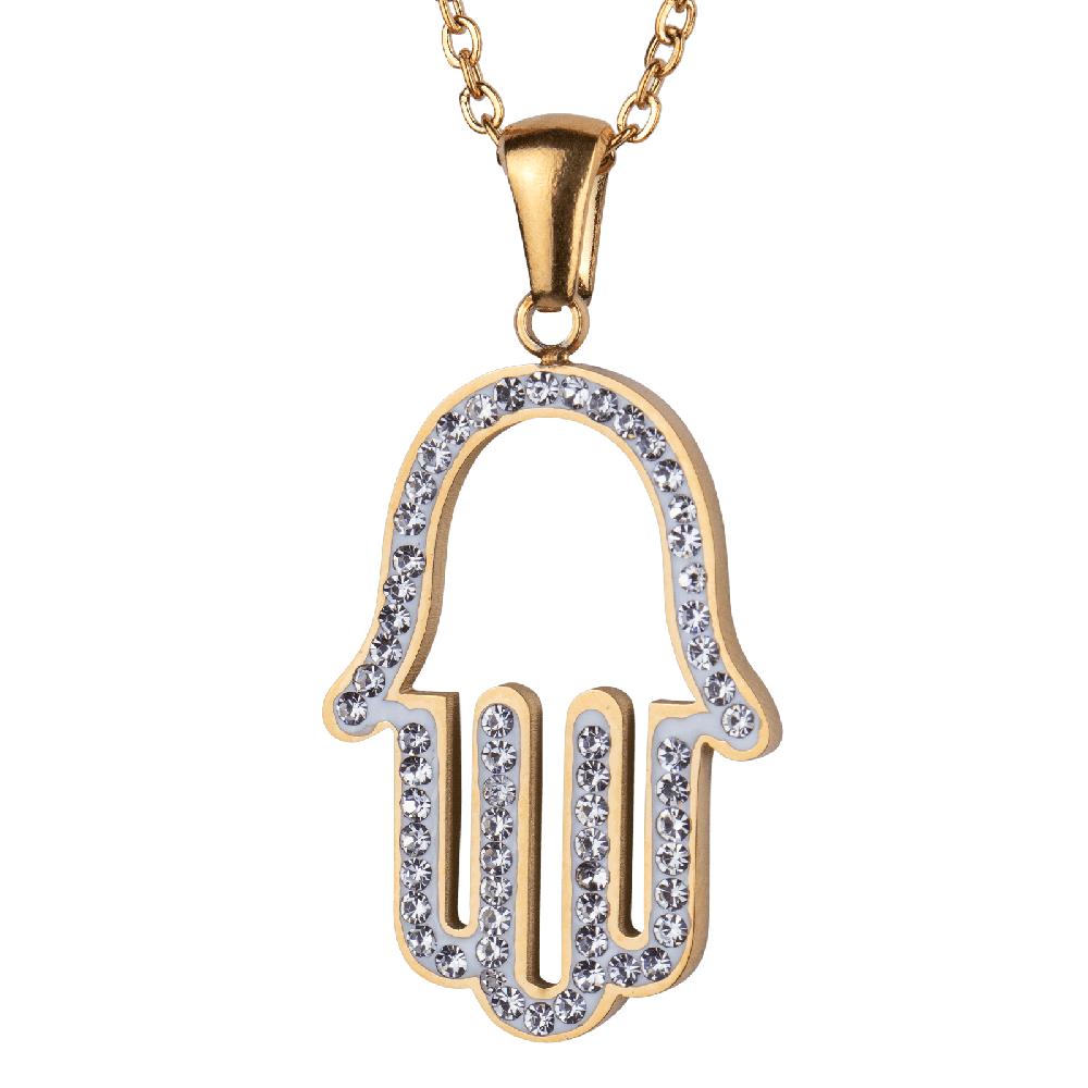 Collar para Mujer Dije Mano de Fátima Luckyly, Modelo Hamsa Oro