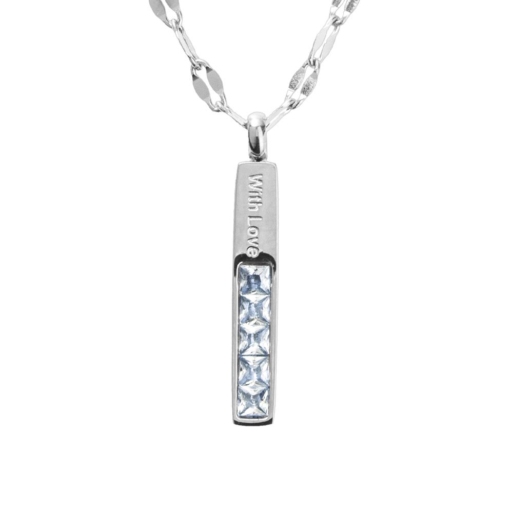 Foto 2 pulgar | Collar With Love Luckyly Helga Plateado