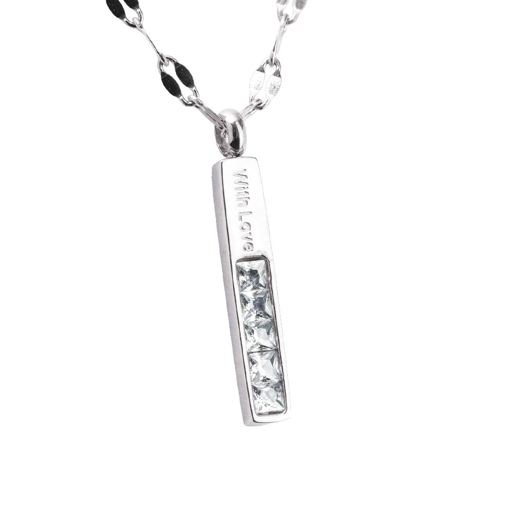 Foto 3 pulgar | Collar With Love Luckyly Helga Plateado
