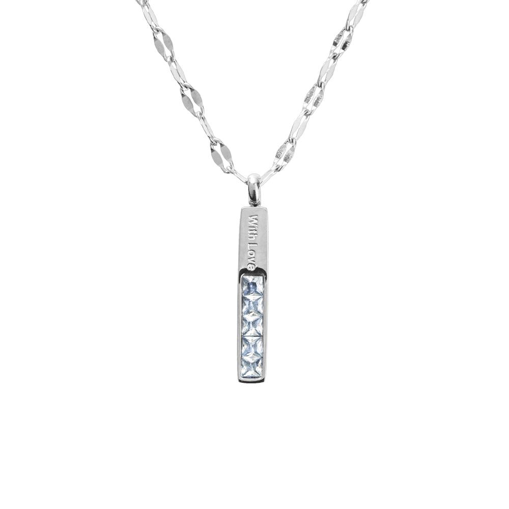 Foto 4 pulgar | Collar With Love Luckyly Helga Plateado