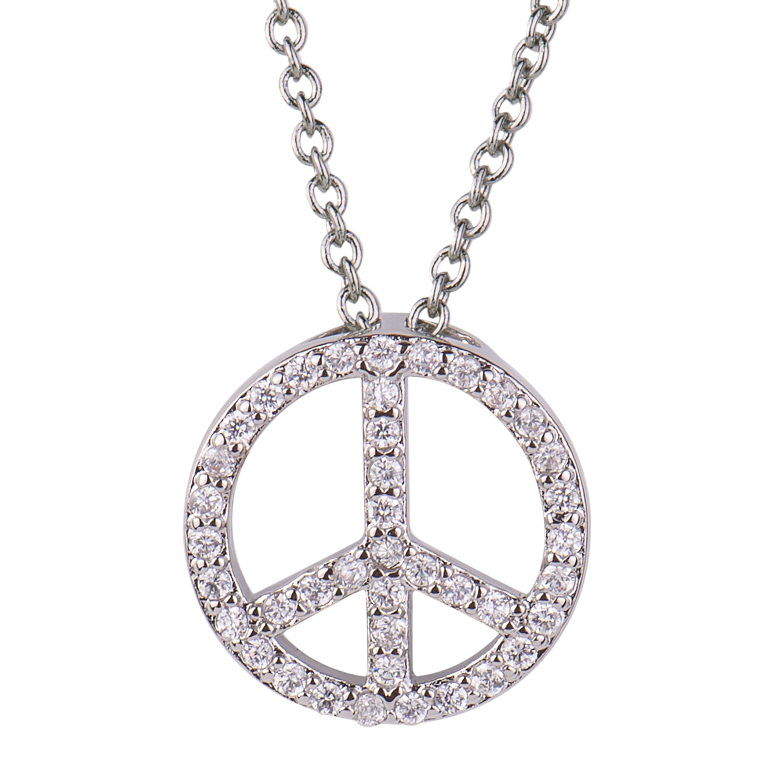 Collar con Dije de Peace & Love LuckyLy Plateado para Mujer