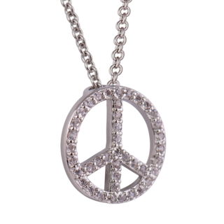 Foto 2 | Collar con Dije de Peace & Love LuckyLy Plateado para Mujer