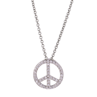 Foto 3 | Collar con Dije de Peace & Love LuckyLy Plateado para Mujer