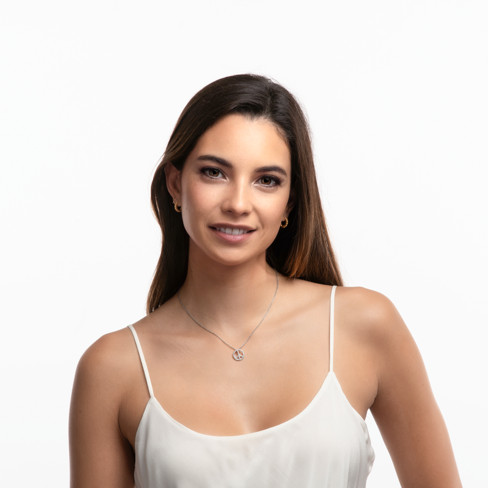 Foto 5 pulgar | Collar con Dije de Peace & Love LuckyLy Plateado para Mujer