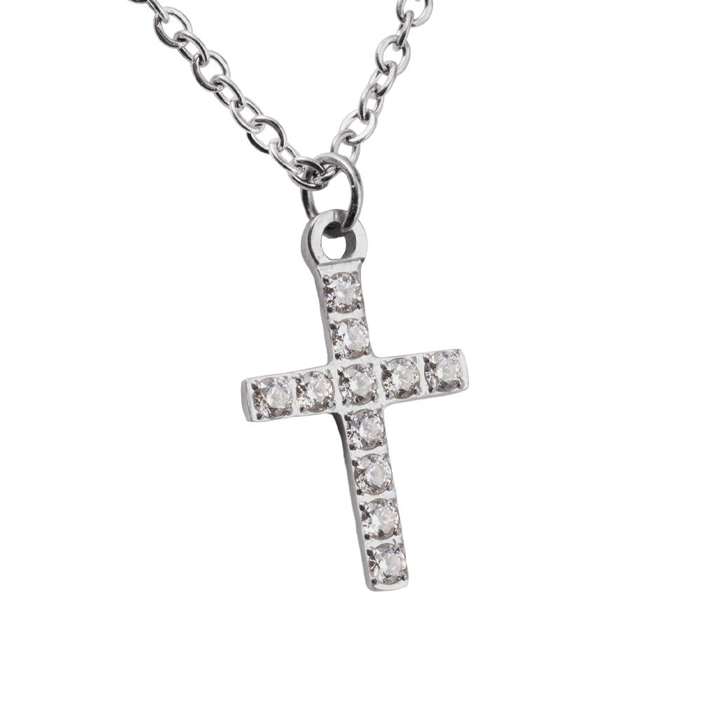 Foto 2 | Collar para Mujer con Dije de Cruz Luckyly, Modelo Kira Plata