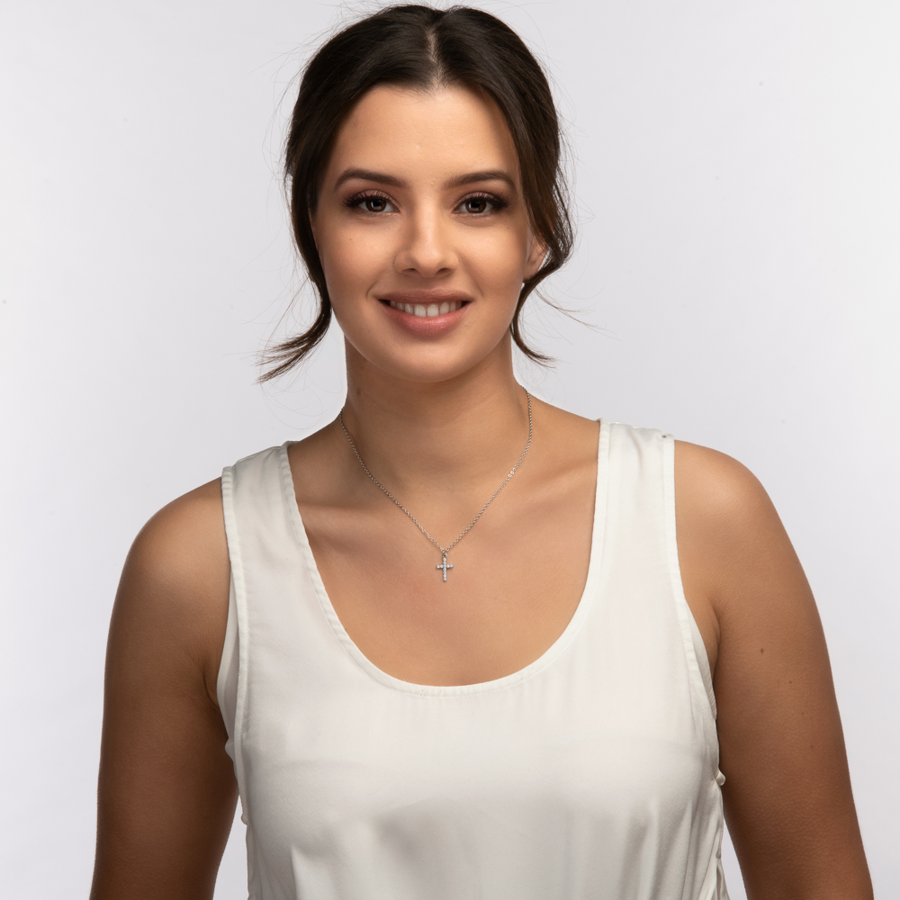 Foto 5 | Collar para Mujer con Dije de Cruz Luckyly, Modelo Kira Plata
