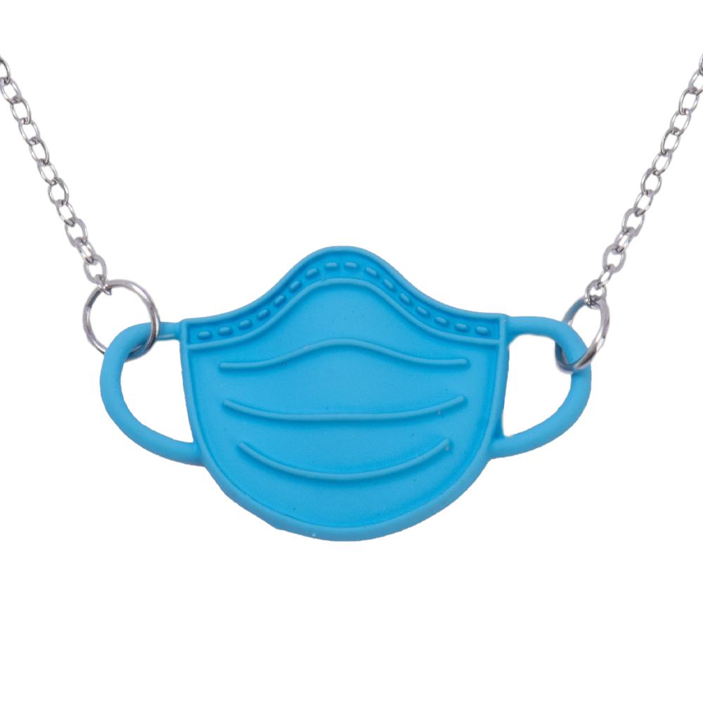 Collar con Dije de Tapabocas LuckyLy Susana Azul para Mujer