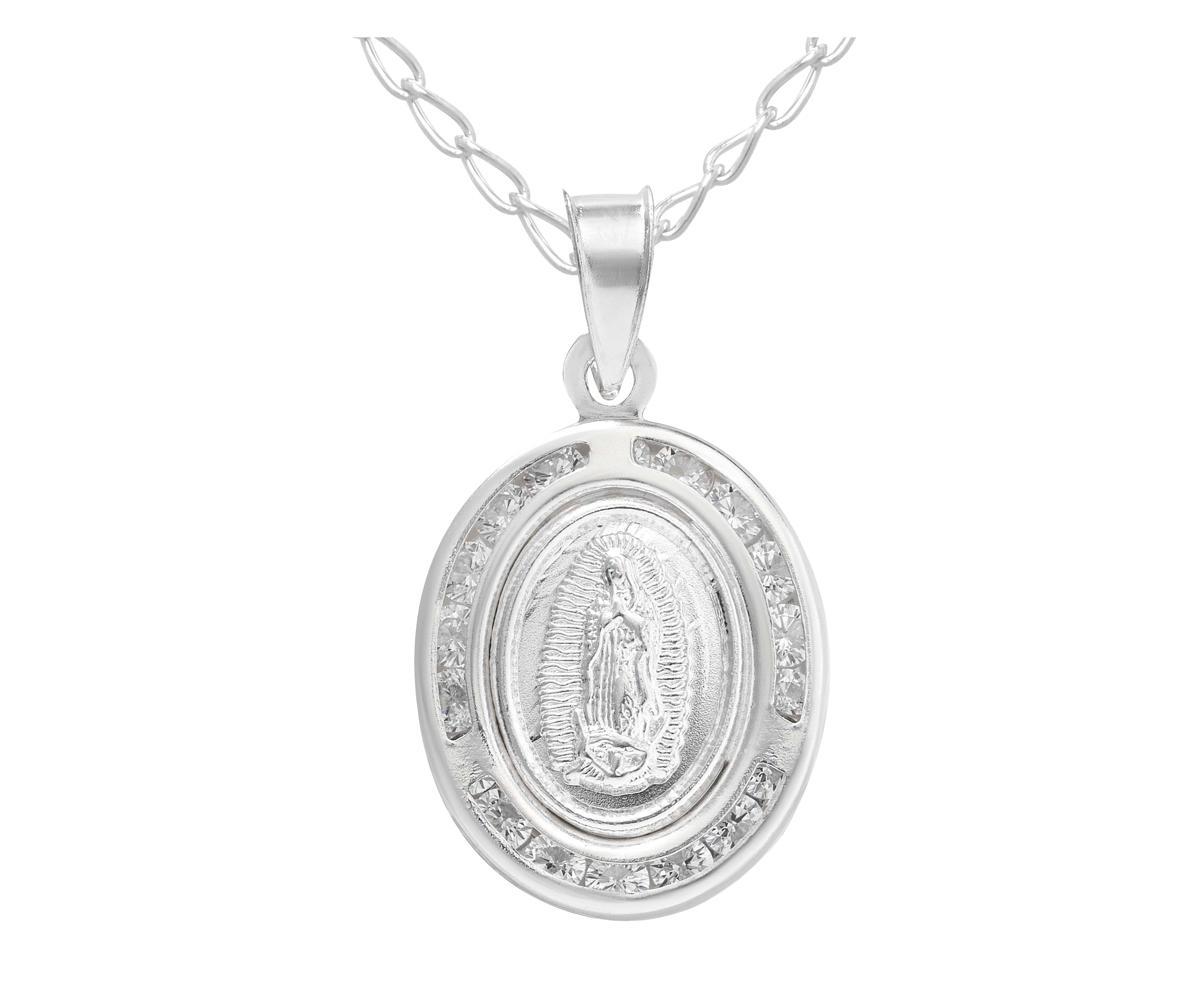 Foto 2 pulgar | Collar Gargantilla Virgen de Guadalupe Horoz de Plata 925 Pc1524