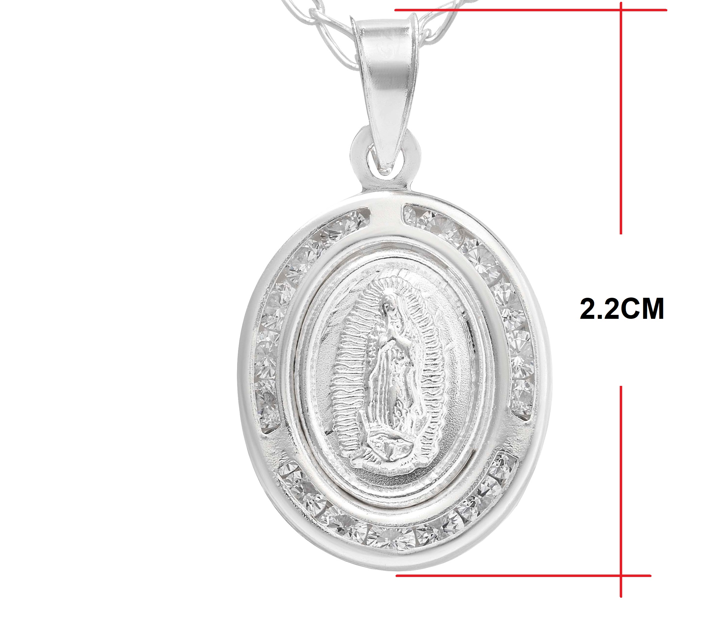 Foto 6 pulgar | Collar Gargantilla Virgen de Guadalupe Horoz de Plata 925 Pc1524