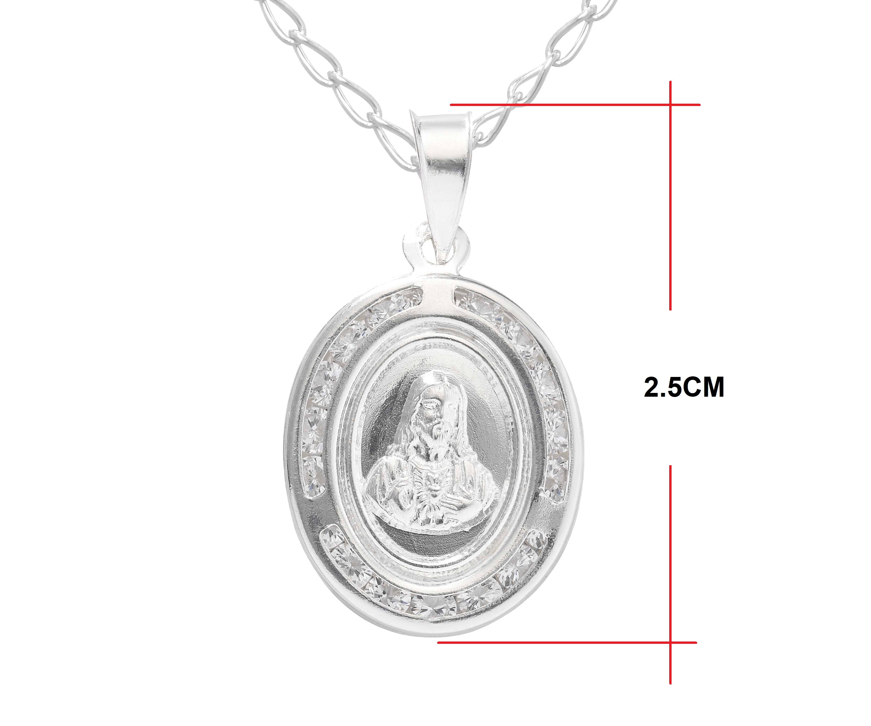 Foto 5 | Collar Sagrado Corazón Horoz de Plata 925 con Circonias Blancas y Estuche de Obsequio