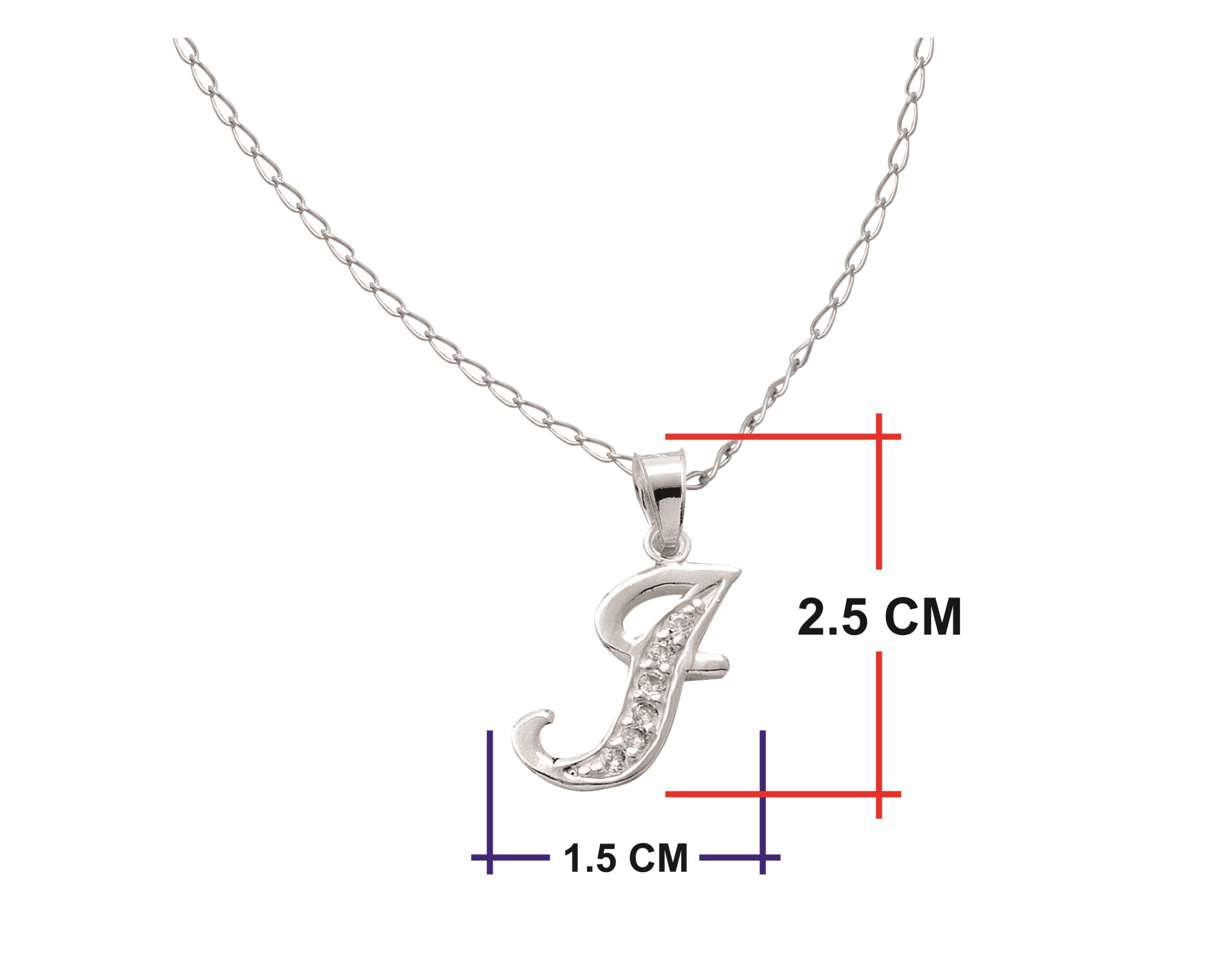 Foto 5 | Collar Gargantilla Letra I de Plata 925 con Circonias y Cadena de 45 cm