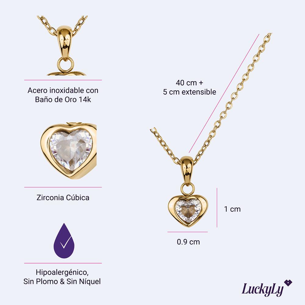 Foto 6 | Cadena para Mujer Luckyly con Dije de Corazón Dalia