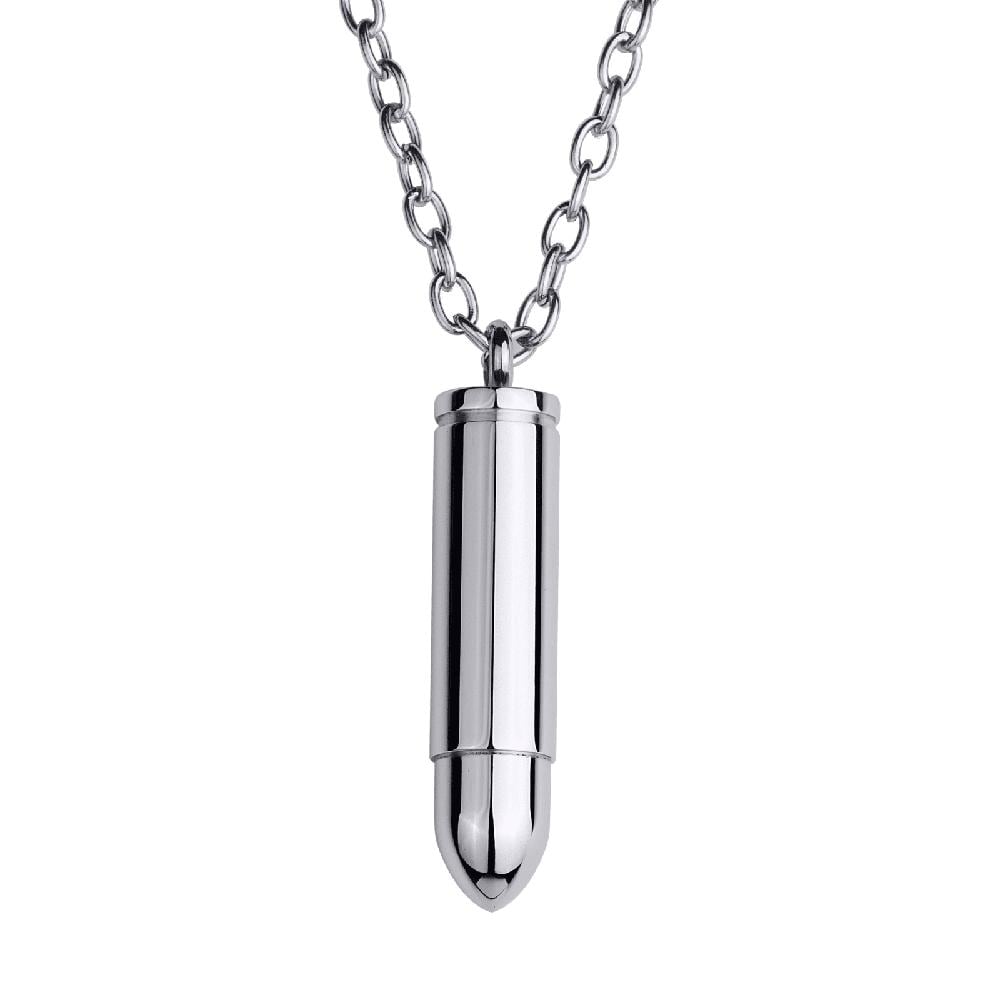 Collar Para Hombre Con Dije De Bala Luckman, Modelo Bullet Plata $499