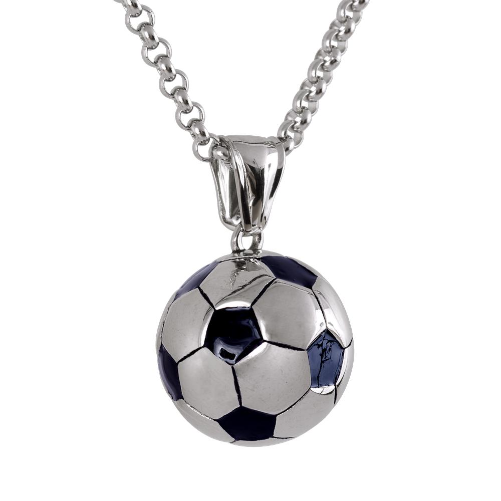 Collar Hombre de Balón de Fútbol Soccer Mundial Luckman, Modelo Mondo Plata