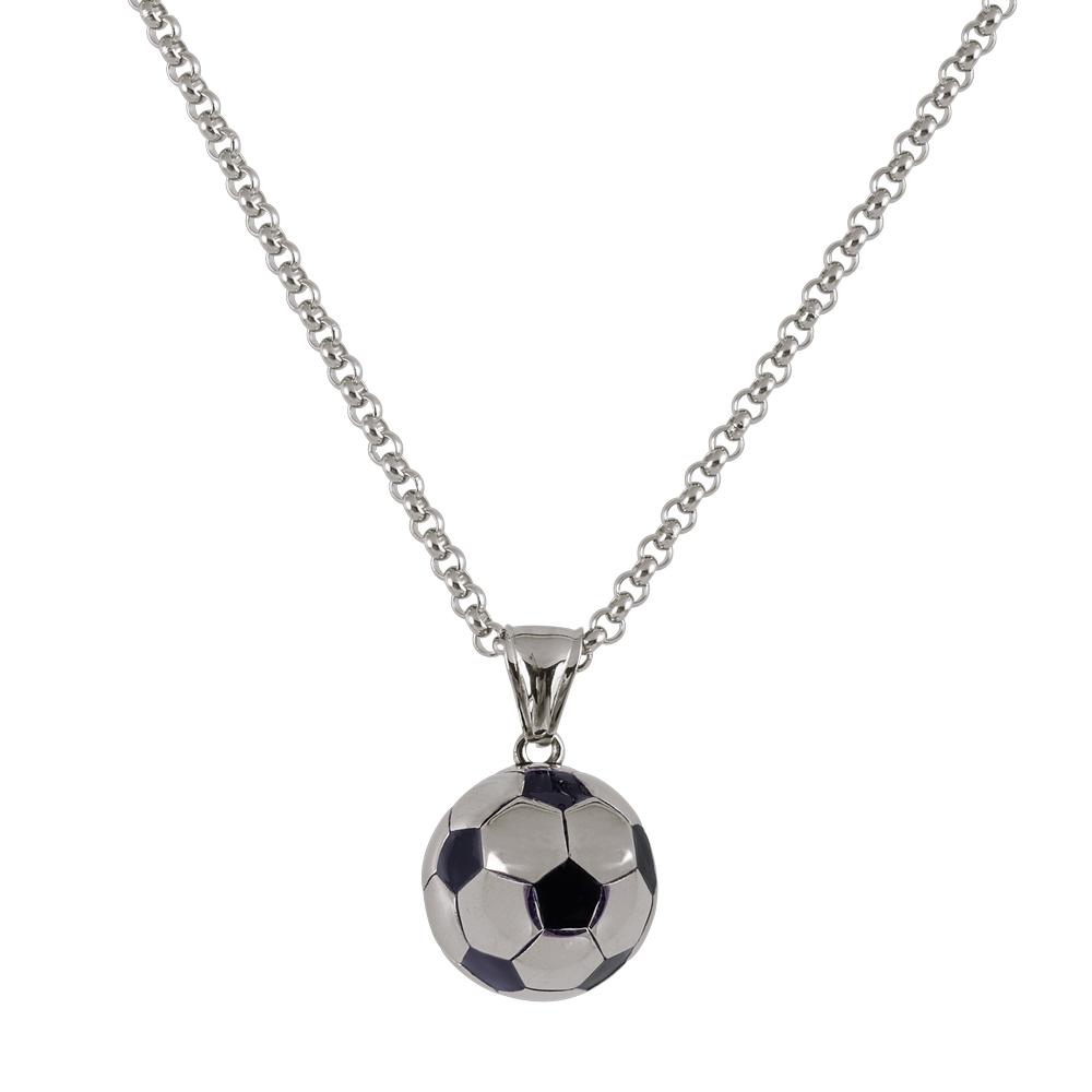 Foto 2 | Collar Hombre de Balón de Fútbol Soccer Mundial Luckman, Modelo Mondo Plata