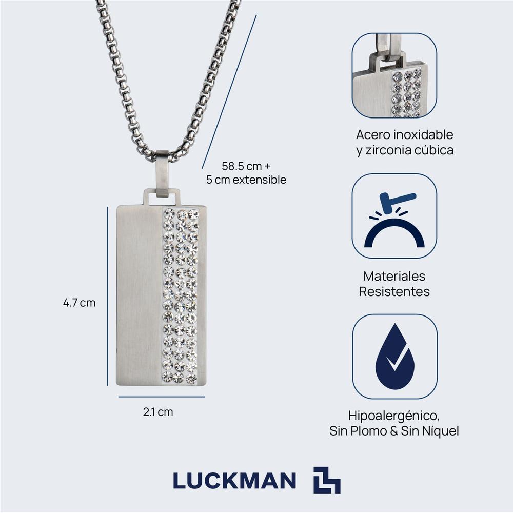 Foto 5 | Cadena para Hombre con Dije Luckman Luke Plateada