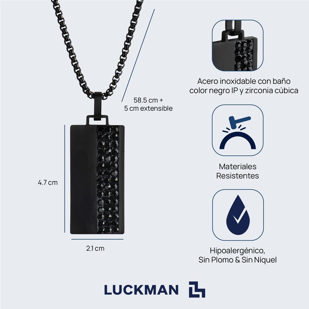 Foto 6 pulgar | Cadena para Hombre con Dije Luckman Luke Negra