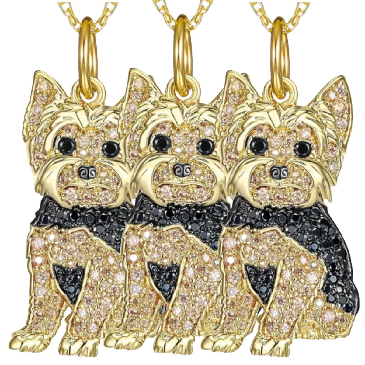 Collar Royal Yorkie High Mónaco Mxndk-003 3 Piezas Dorado y Negro