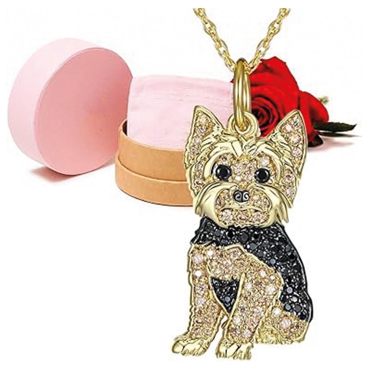 Foto 3 | Collar con Dije de Perrito Royal Yorkie High Monaco 4 Piezas Dorado Y Negro