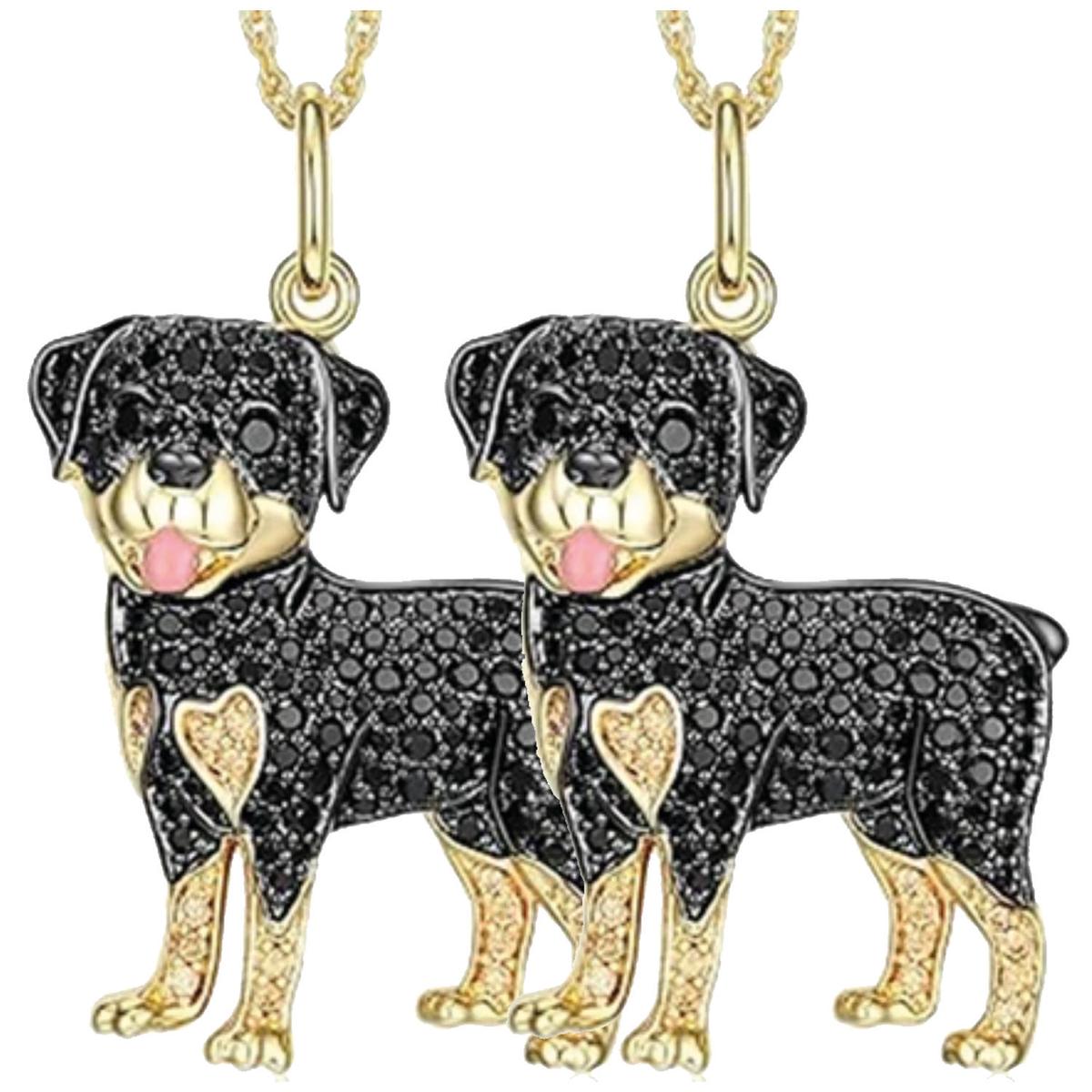 Joyeria Colgantes Y Dijes Rottweile High Monaco Mxckg-002 2 Piezas Negro