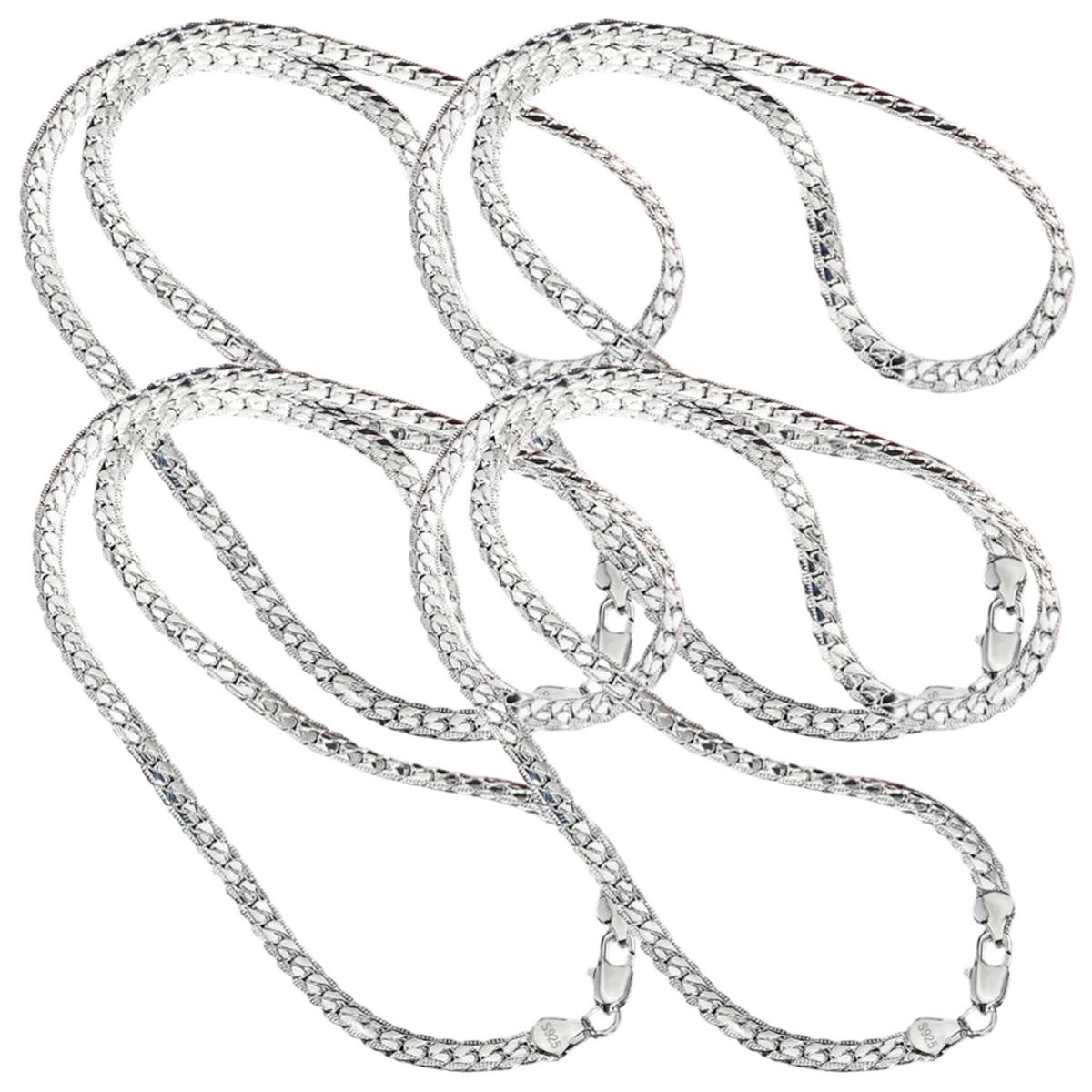 Cadenas Esterlina Plata Ventdepot Mxepm-009 4 Pieza Plata