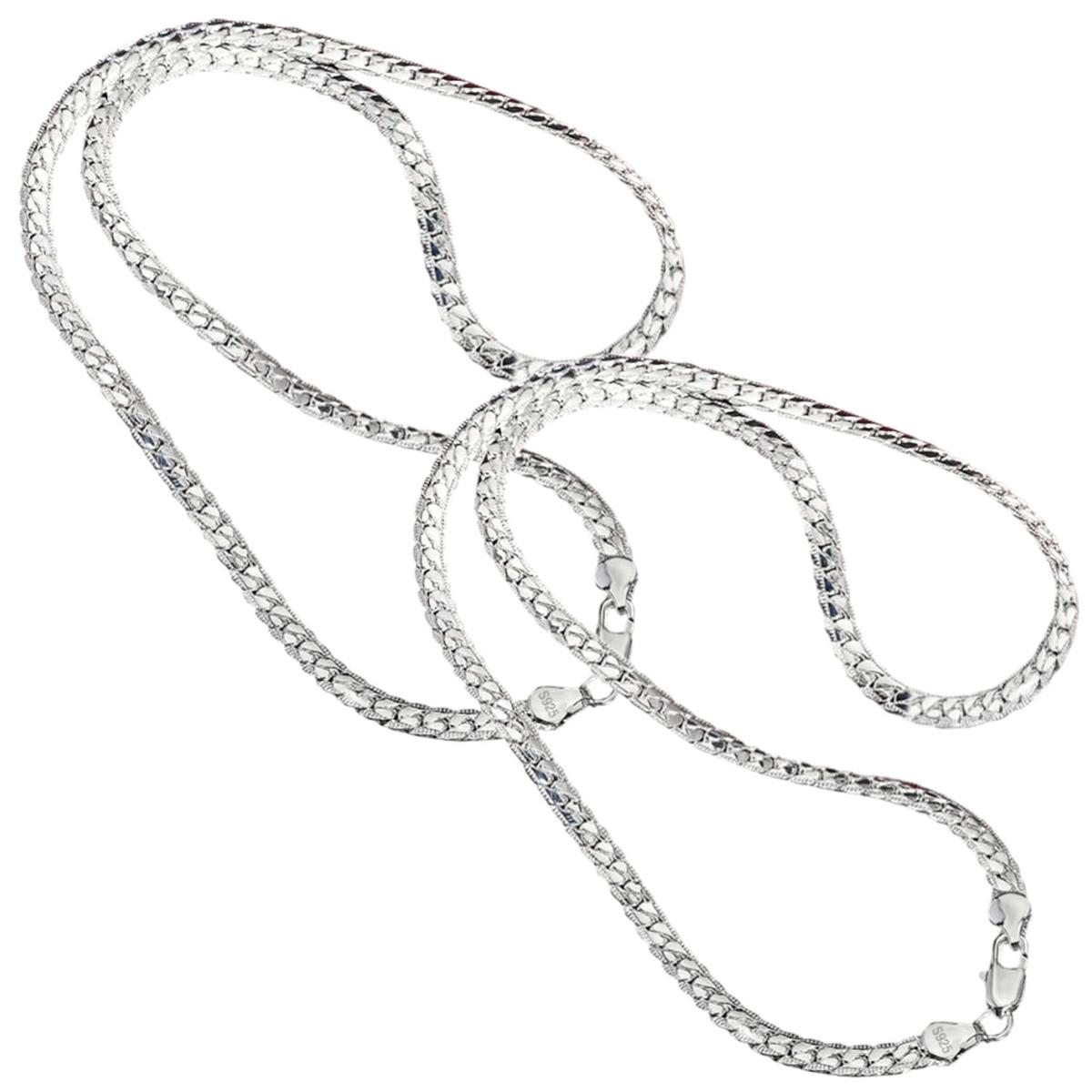 Cadenas De Plata Esterlina Ventdepot Mxepm-007 2 Pieza Plata