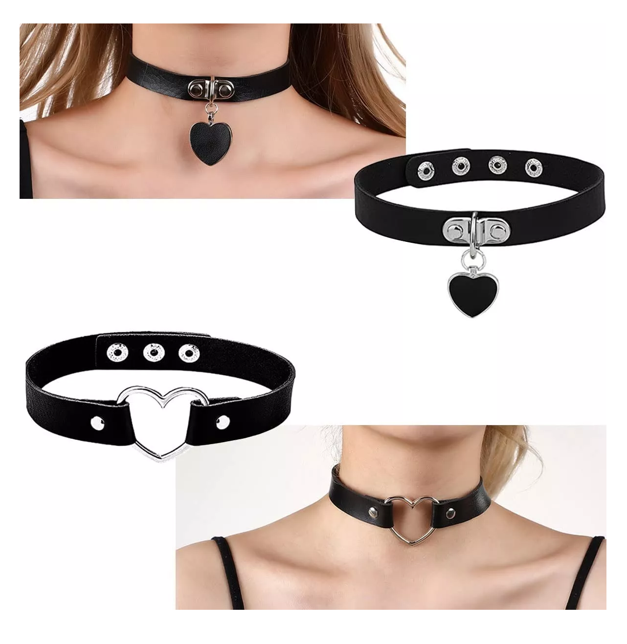 Foto 4 pulgar | Gargantilla Punk Gótico Choker 8 Piezas Negro/Plata