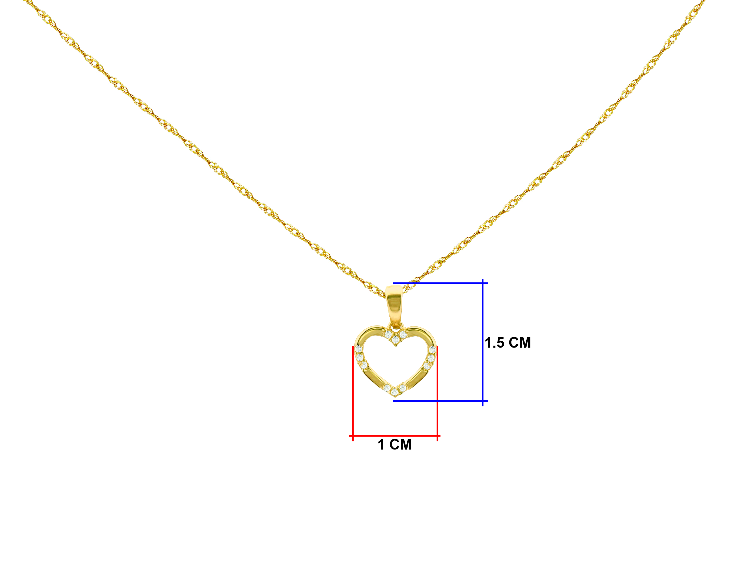 Foto 5 | Gargantilla Corazón Circonias Horoz 45 cm 10k Ci209