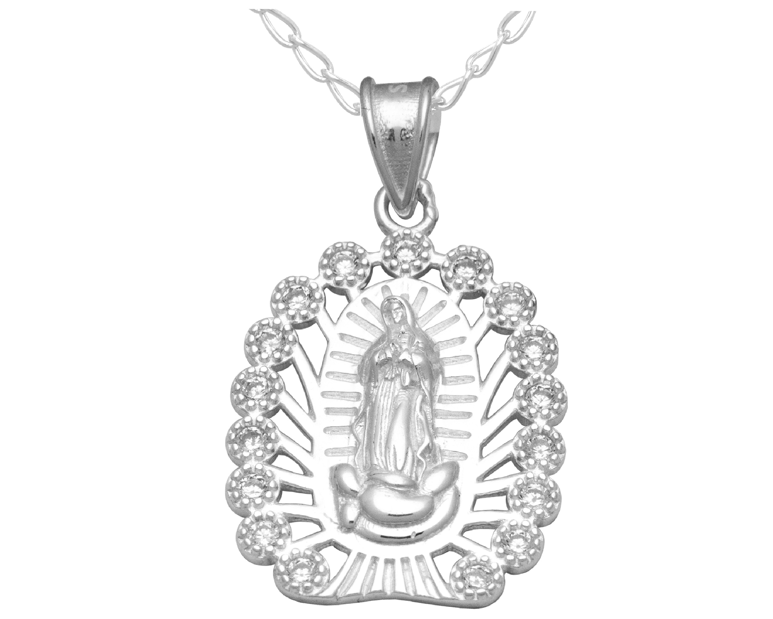 Gargantilla Virgen de Guadalupe Horoz Cp917 45 cm de Plata .925