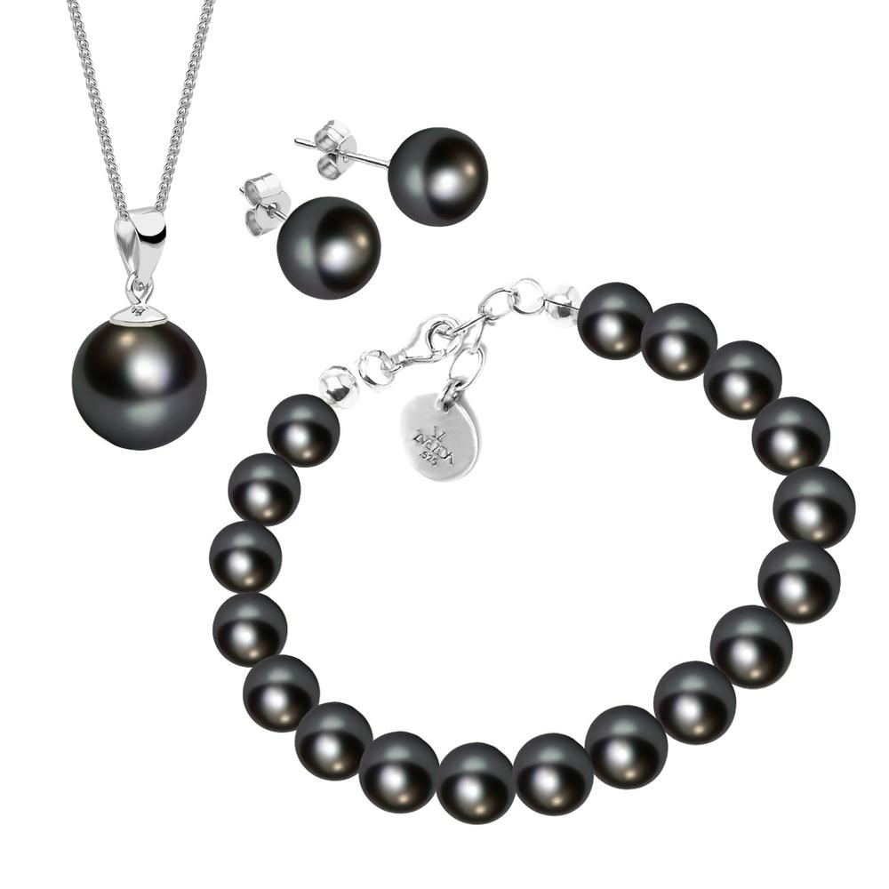 Set Collar Dije Perla Arete Pulsera Zvezda Plata para Mujer