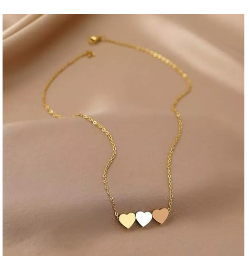 Foto 4 | Collar De 3 Corazones Para Mujer Acero Inoxidable Corazon Elegante Dije Colgante Regalo Novia Esposa Mama Cumpl