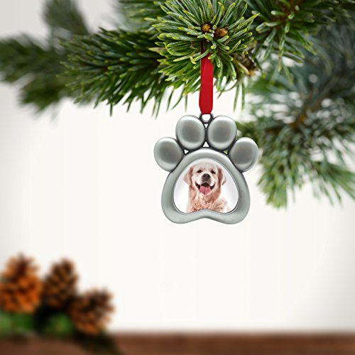 Foto 2 | Marco De Fotos Navideñas De Metal Con Estampado De Huellas De Mascotas Ornament Pearhead - Venta Internacional.