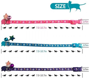 Foto 1 | Collares Para Gatos Huoguo, 3 Unidades, Breakaway, Con Campana Dorada Y Luna Brillante - Venta Internacional.