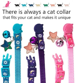 Foto 3 | Collares Para Gatos Huoguo, 3 Unidades, Breakaway, Con Campana Dorada Y Luna Brillante - Venta Internacional.