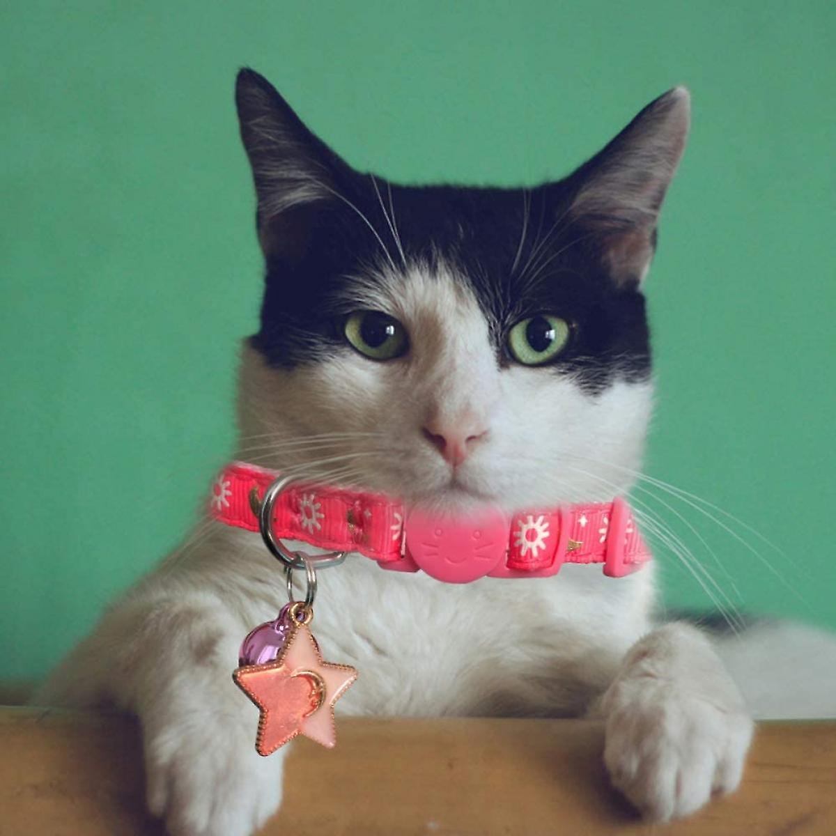 Foto 5 pulgar | Collares Para Gatos Huoguo, 3 Unidades, Breakaway, Con Campana Dorada Y Luna Brillante - Venta Internacional.