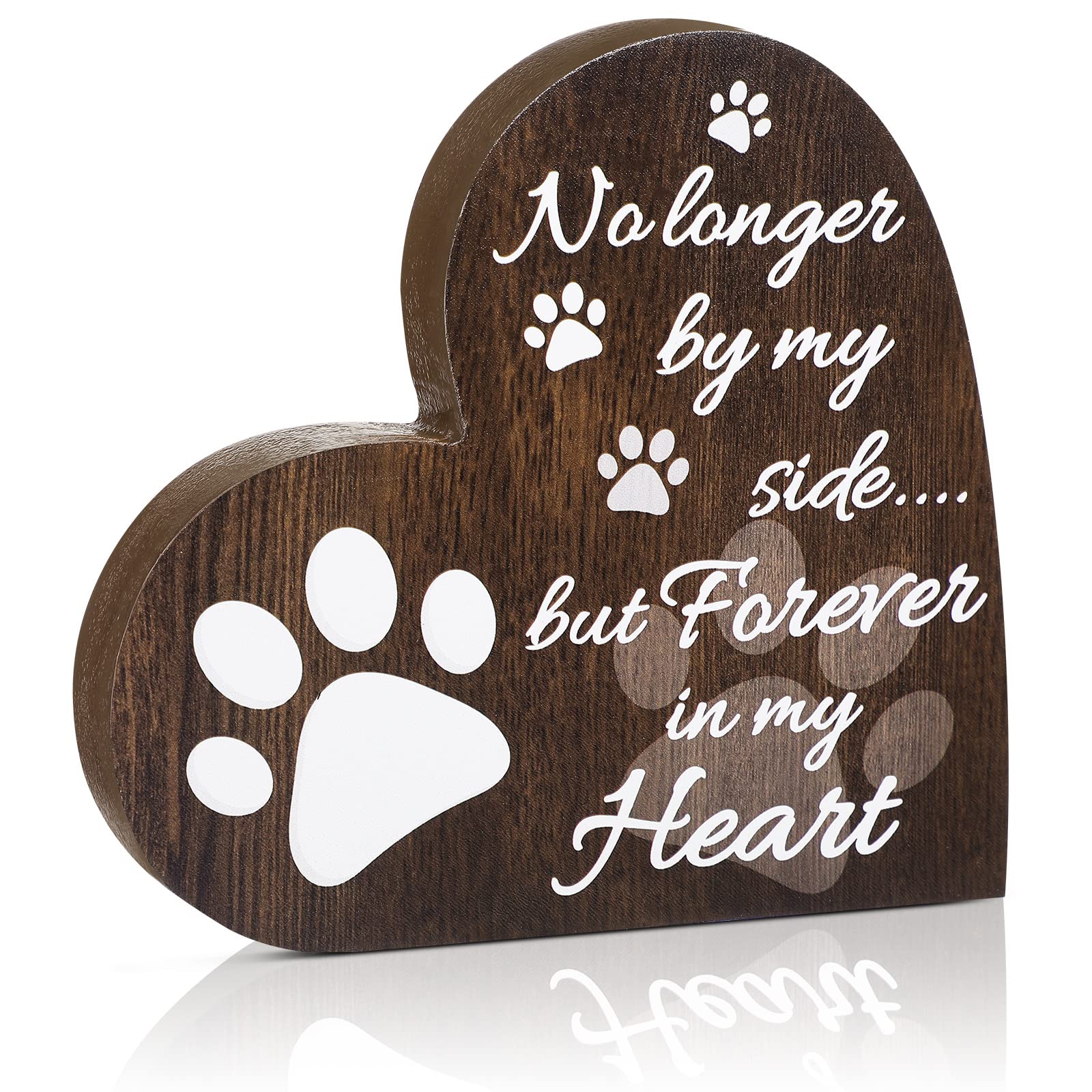 Foto 2 pulgar | Placa Conmemorativa Para Mascotas Yalikop, Madera En Forma De Corazón, Color Marrón Oscuro - Venta Internacional.