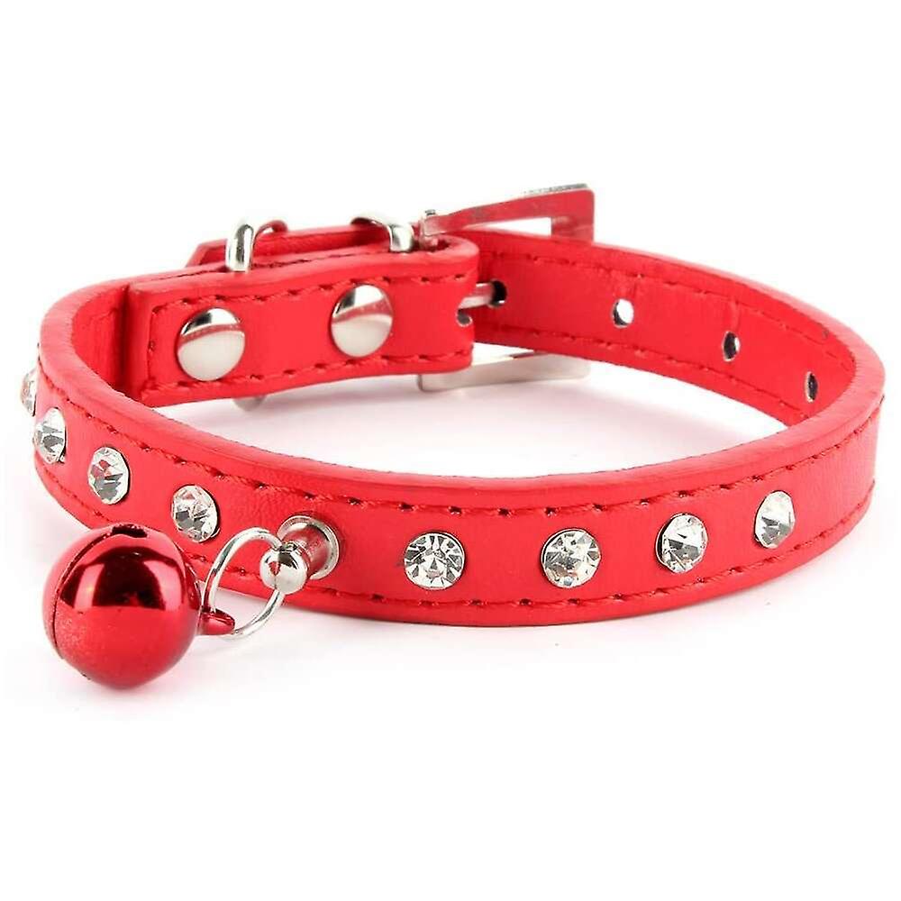 Foto 6 pulgar | Collar Huoguo De Piel Para Perro Y Gato Con Diamantes De Imitación, Correa Para Cuello Y Hebilla - Venta Internacional.