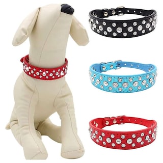 Foto 2 | Collar Para Perro Huoguo Con Diamantes De Imitación De Cristal Brillante, 3 Hileras - Venta Internacional.