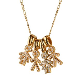 Foto 2 | Collar Para Mujer De Niños Personalizado, Baño De Oro 14k Y Zirconia Cúbica, Cadena Y Charms Luckyly, Modelo Darcy