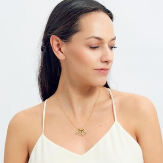Foto 4 | Collar Para Mujer De Niños Personalizado, Baño De Oro 14k Y Zirconia Cúbica, Cadena Y Charms Luckyly, Modelo Darcy
