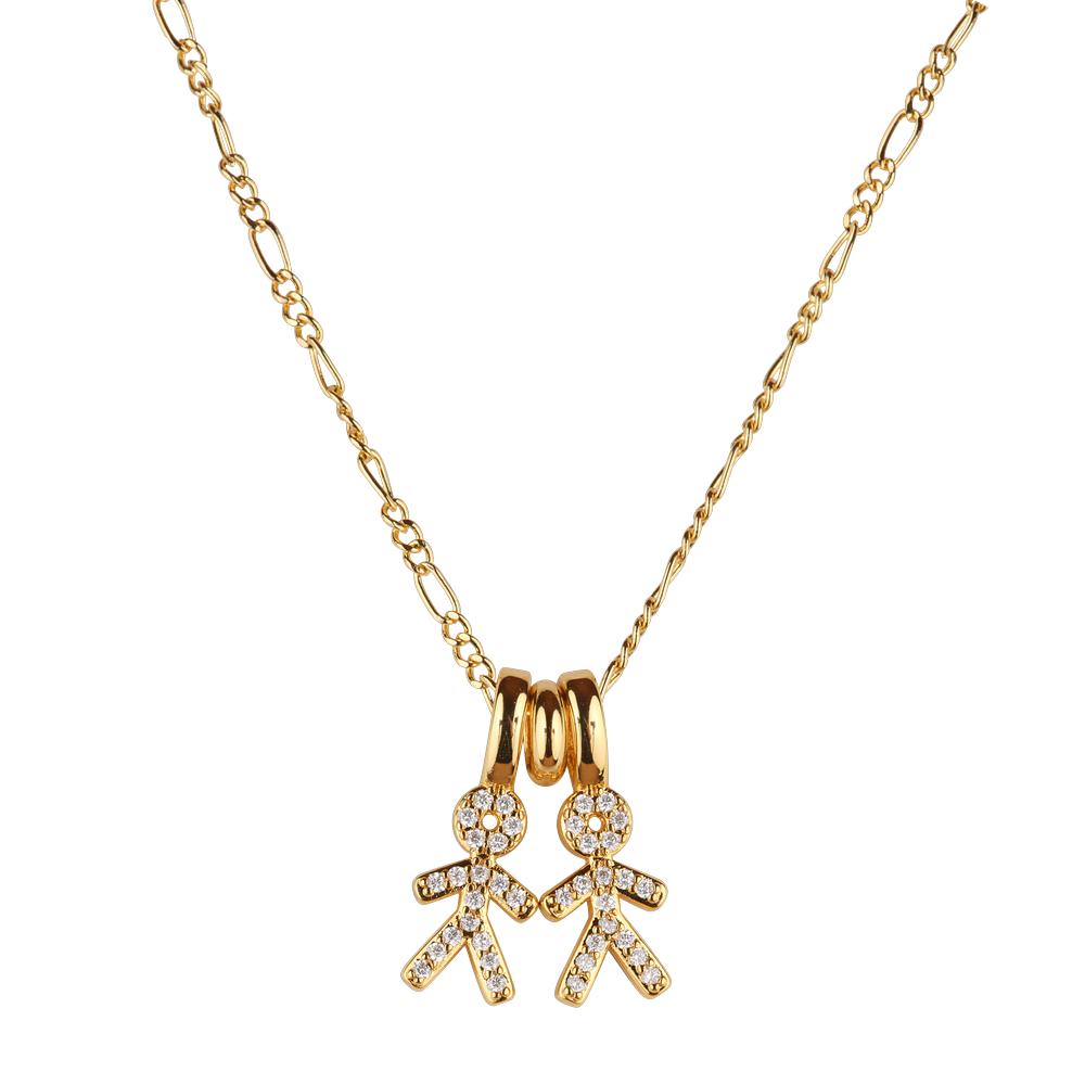 Foto 4 pulgar | Collar Para Mujer De Niños Personalizado, Baño De Oro 14k Y Zirconia Cúbica, Cadena Y Charms Luckyly, Modelo Darcy