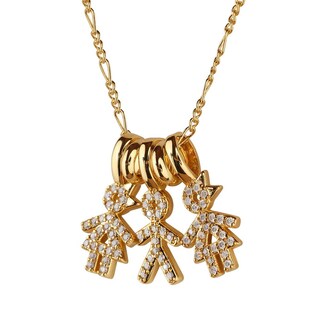 Foto 2 | Collar Para Mujer De Niños Personalizado, Baño De Oro 14k Y Zirconia Cúbica, Cadena Y Charms Luckyly, Modelo Darcy