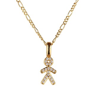 Foto 1 | Collar Para Mujer De Niños Personalizado, Baño De Oro 14k Y Zirconia Cúbica, Cadena Y Charms Luckyly, Modelo Darcy