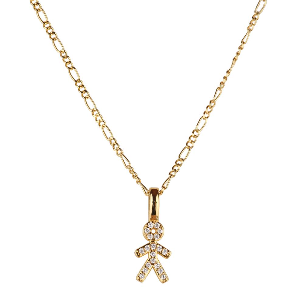 Foto 4 pulgar | Collar Para Mujer De Niños Personalizado, Baño De Oro 14k Y Zirconia Cúbica, Cadena Y Charms Luckyly, Modelo Darcy