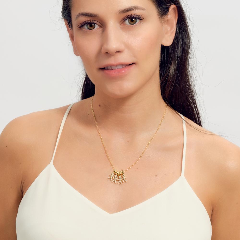 Foto 5 | Collar Para Mujer De Niños Personalizado, Baño De Oro 14k Y Zirconia Cúbica, Cadena Y Charms Luckyly, Modelo Darcy