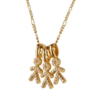Foto 2 | Collar Para Mujer De Niños Personalizado, Baño De Oro 14k Y Zirconia Cúbica, Cadena Y Charms Luckyly, Modelo Darcy