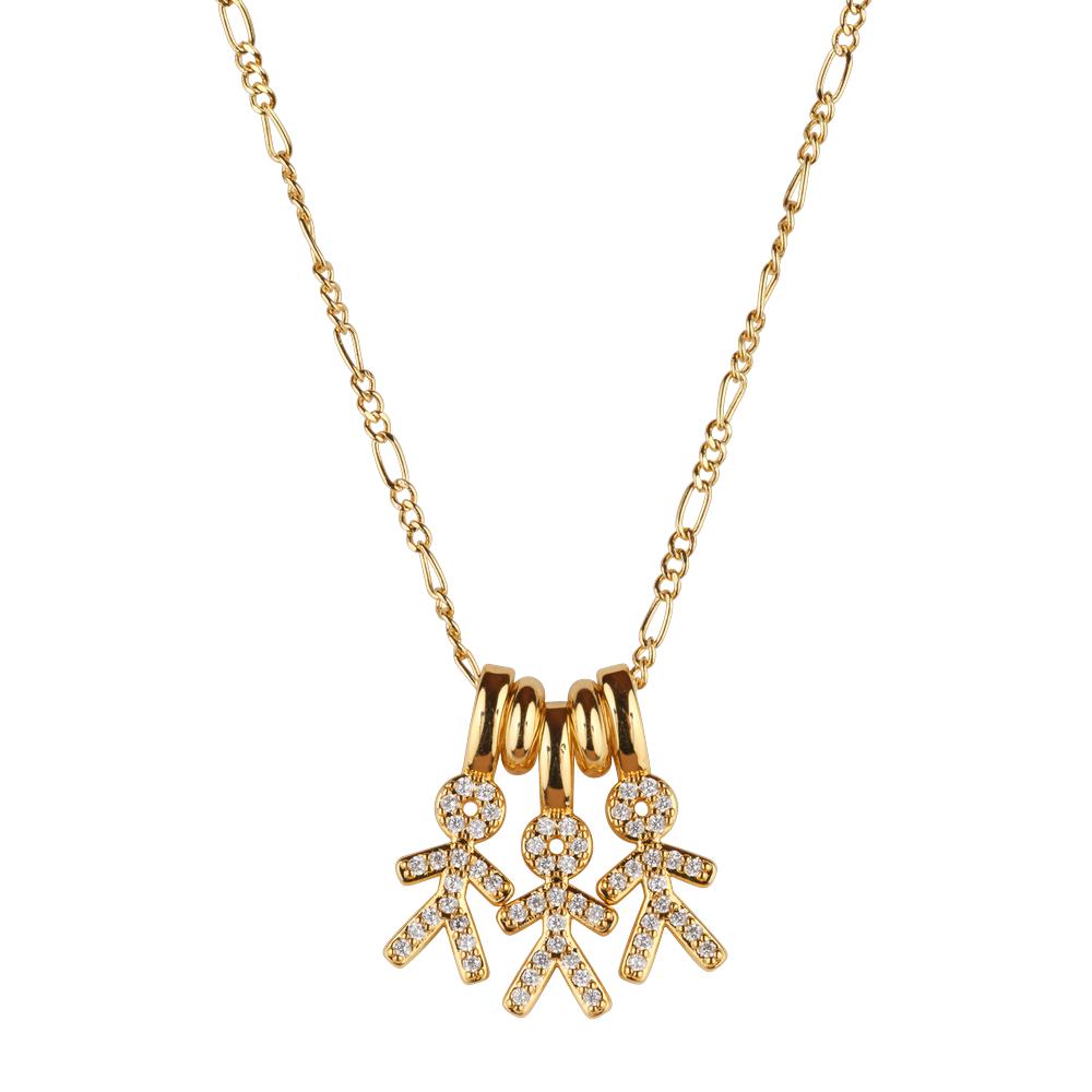Foto 4 pulgar | Collar Para Mujer De Niños Personalizado, Baño De Oro 14k Y Zirconia Cúbica, Cadena Y Charms Luckyly, Modelo Darcy