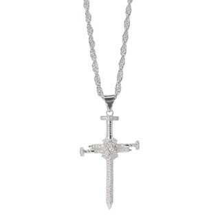 Foto 1 | Collar Dije de Cruz Crixus Joyería Plata .925 Piedra Zirconia